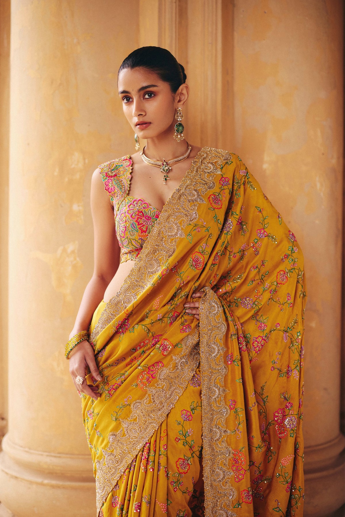 Yellow Dhruvi Saree Set