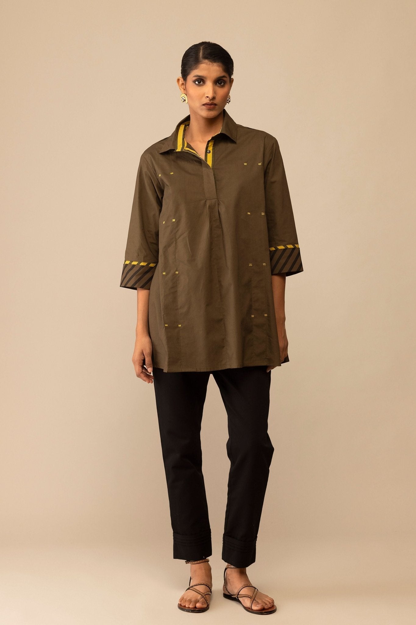 Neela Olive Top - Bunka - Elahe