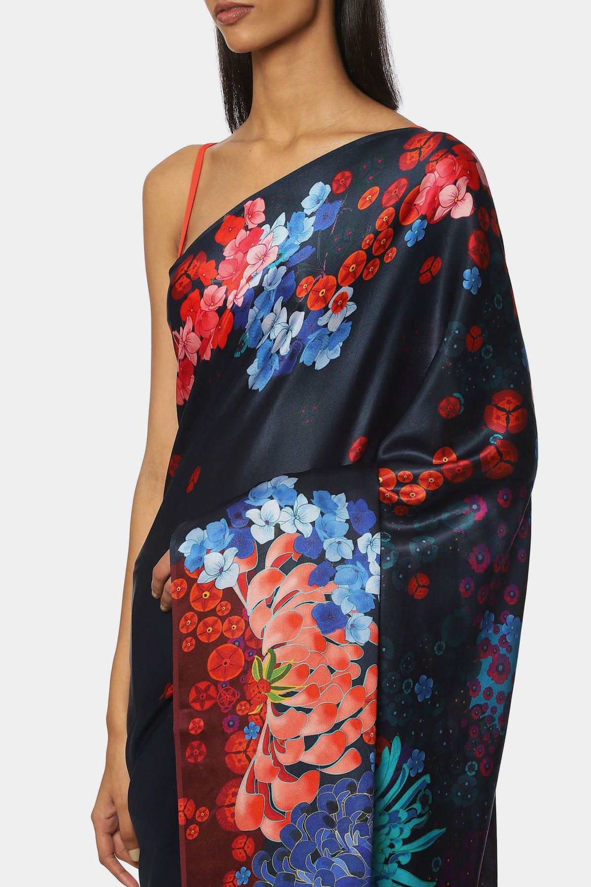 The Printed Blue Cobalt Saree