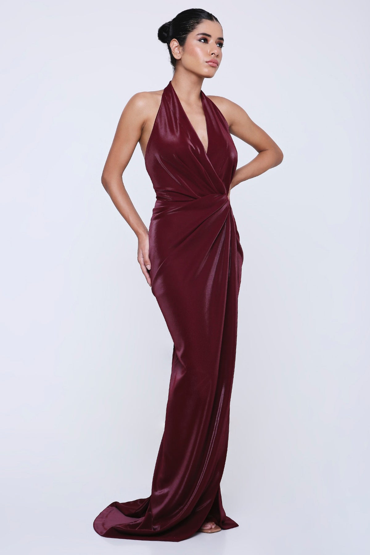 Bordeaux Cowl Dress