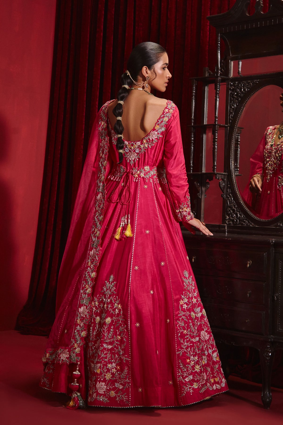 Rani Naira Anarkali Set
