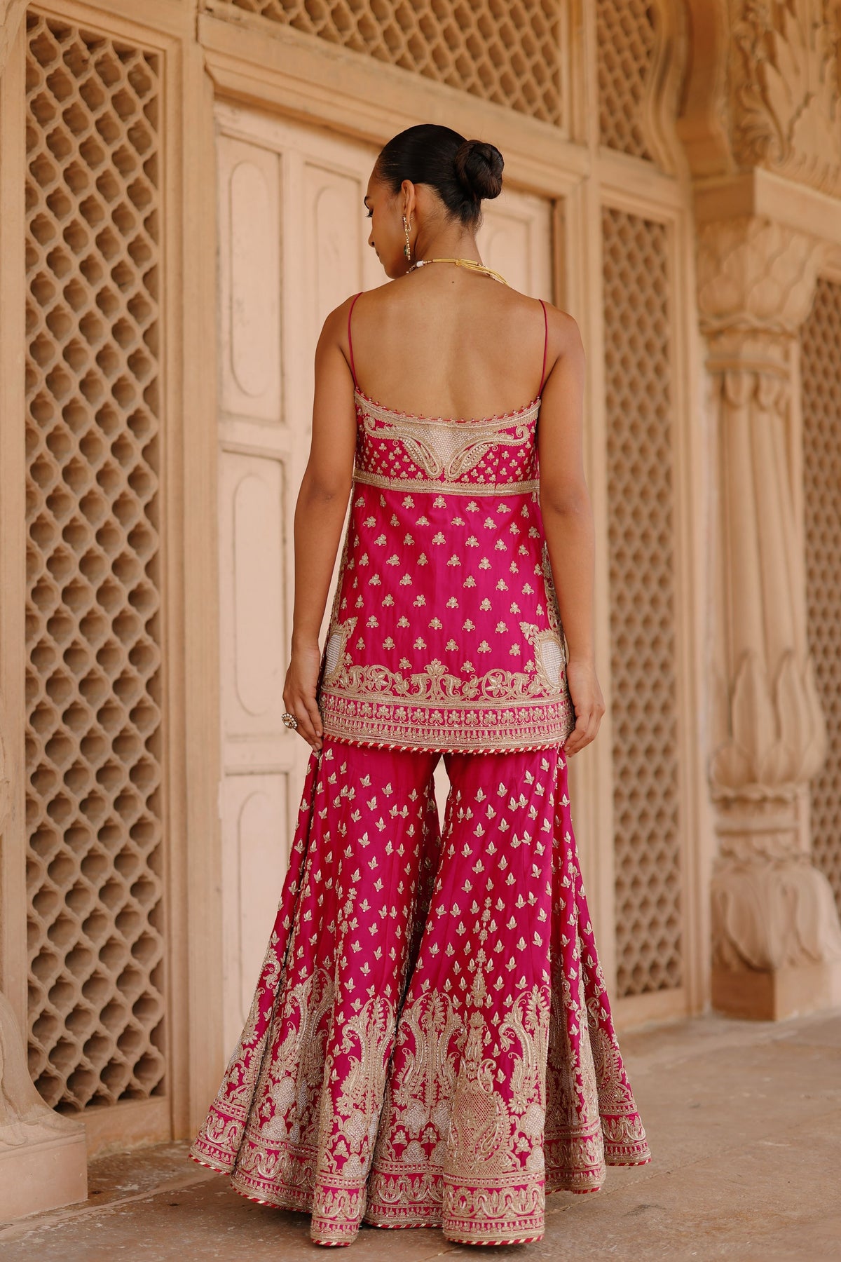 Nisbat Pink Sharara Set