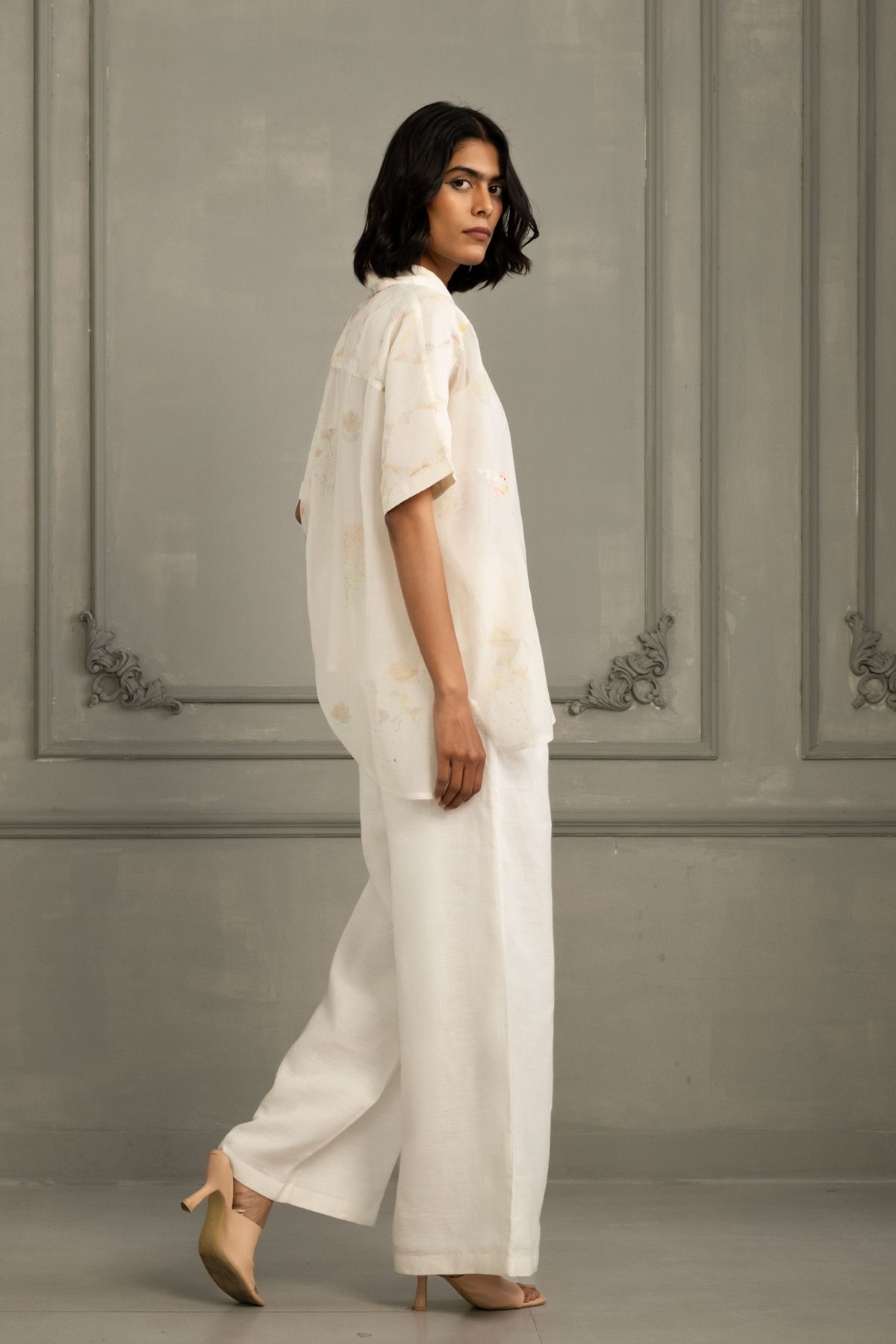 Ivory Chanderi Shirt Set