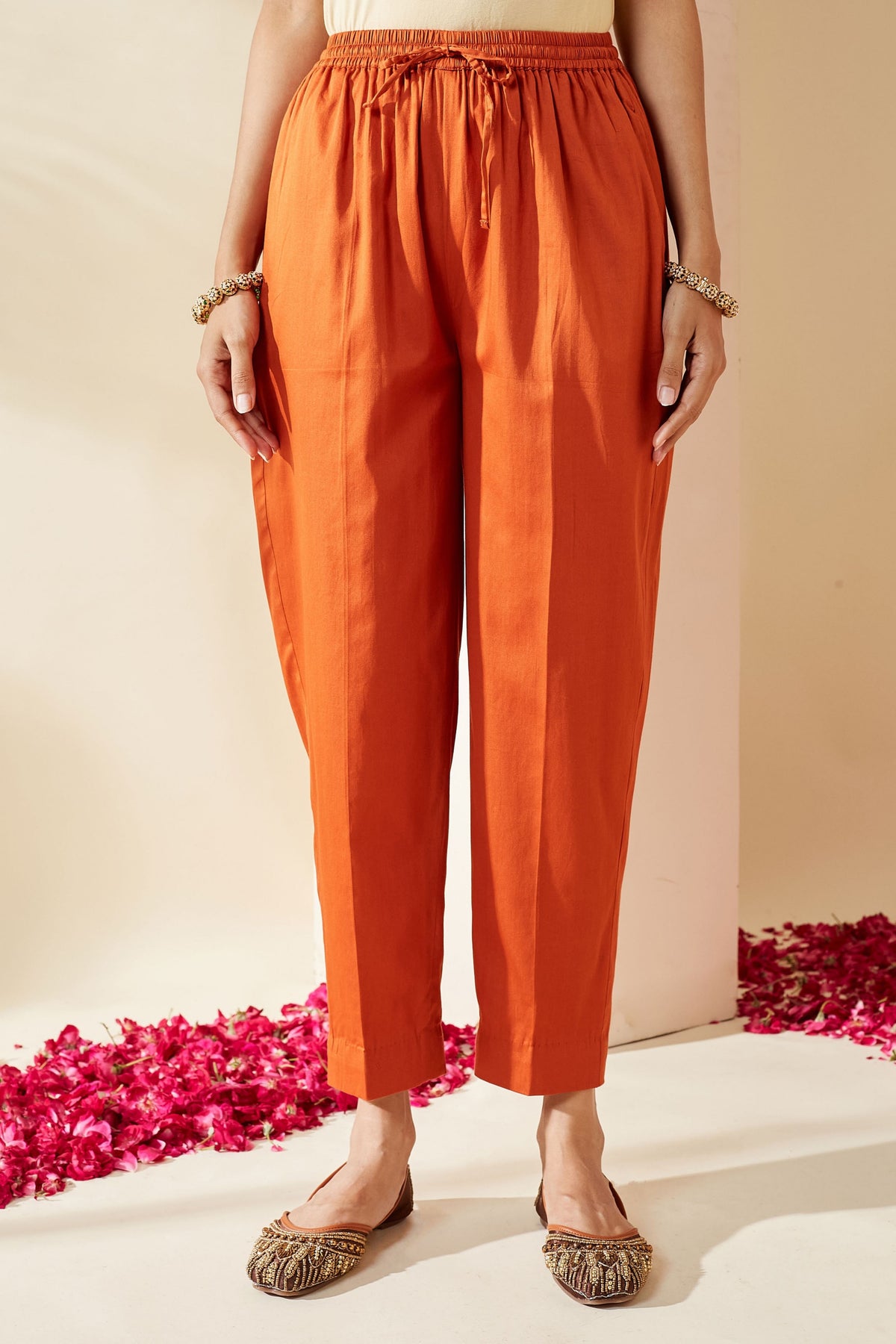 Orange Chanderi Svara Kurta Set