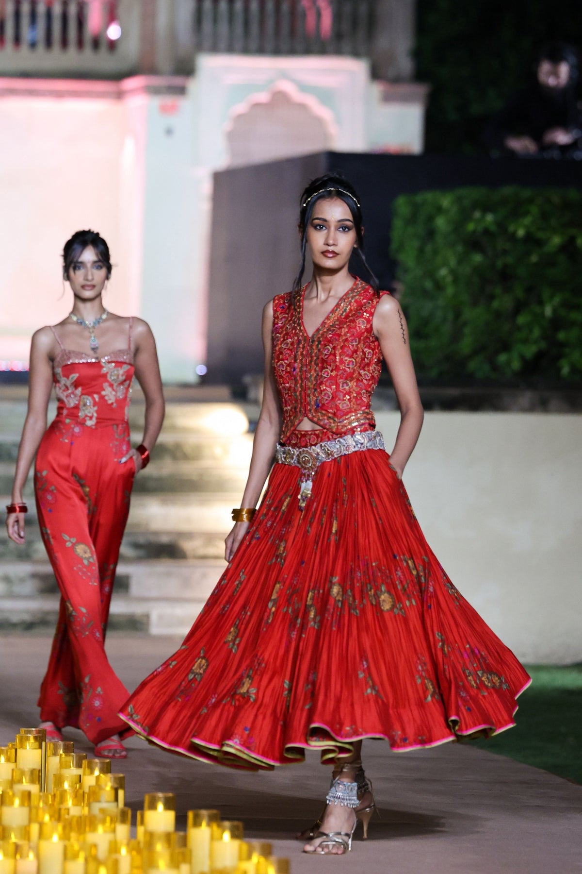 Amer Surkh Laal Lehenga Set