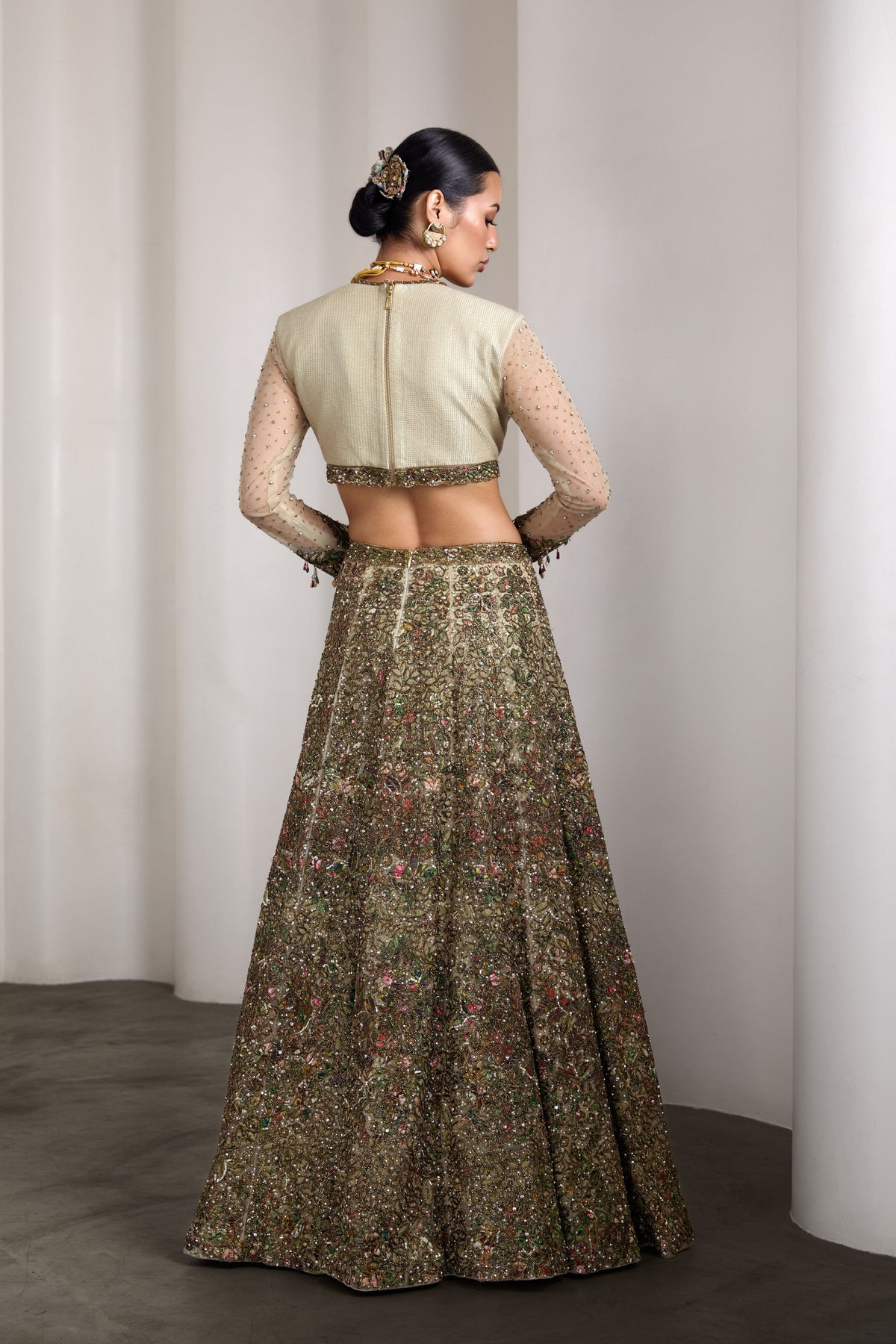 Ivory Patchwork Lehenga Set