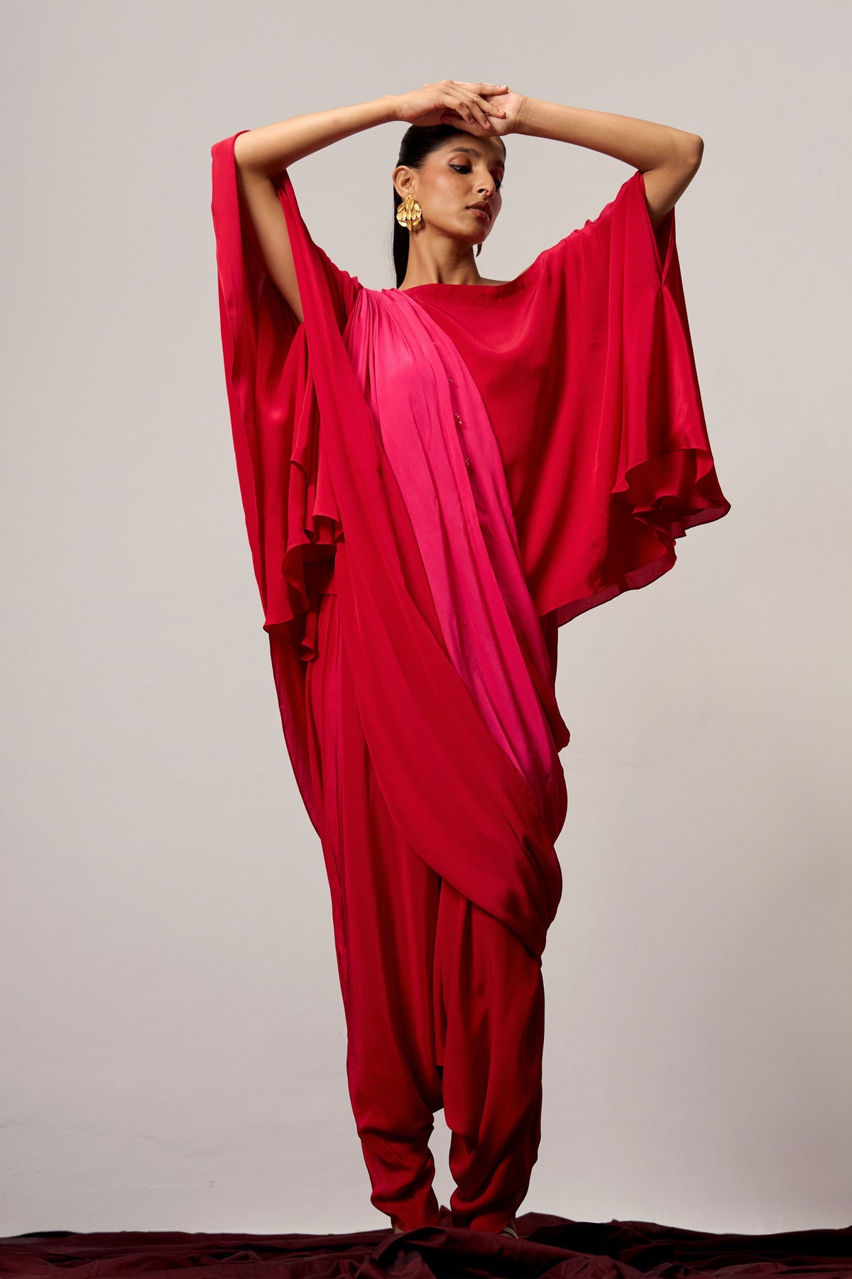 Rose Quartz Draped Pallu Set