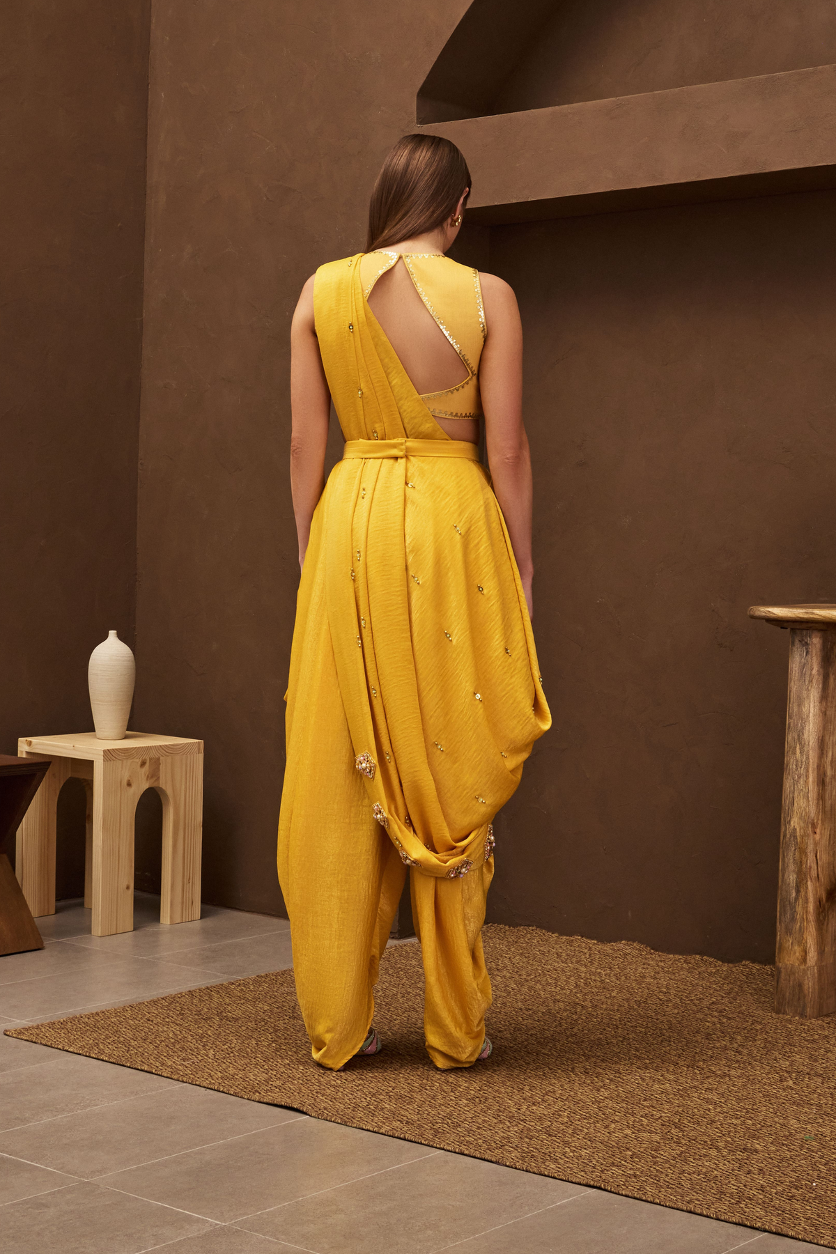Sunflower Sangria Pre-stitched Saree