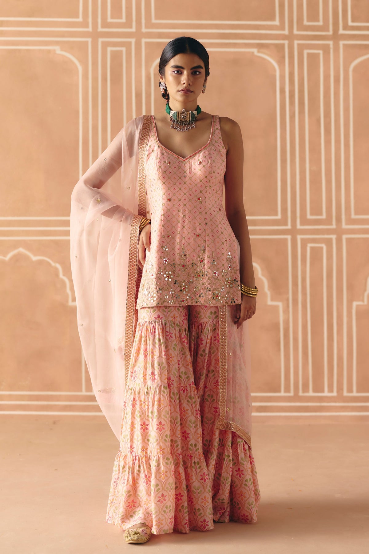 Blush Pink Sharara Set