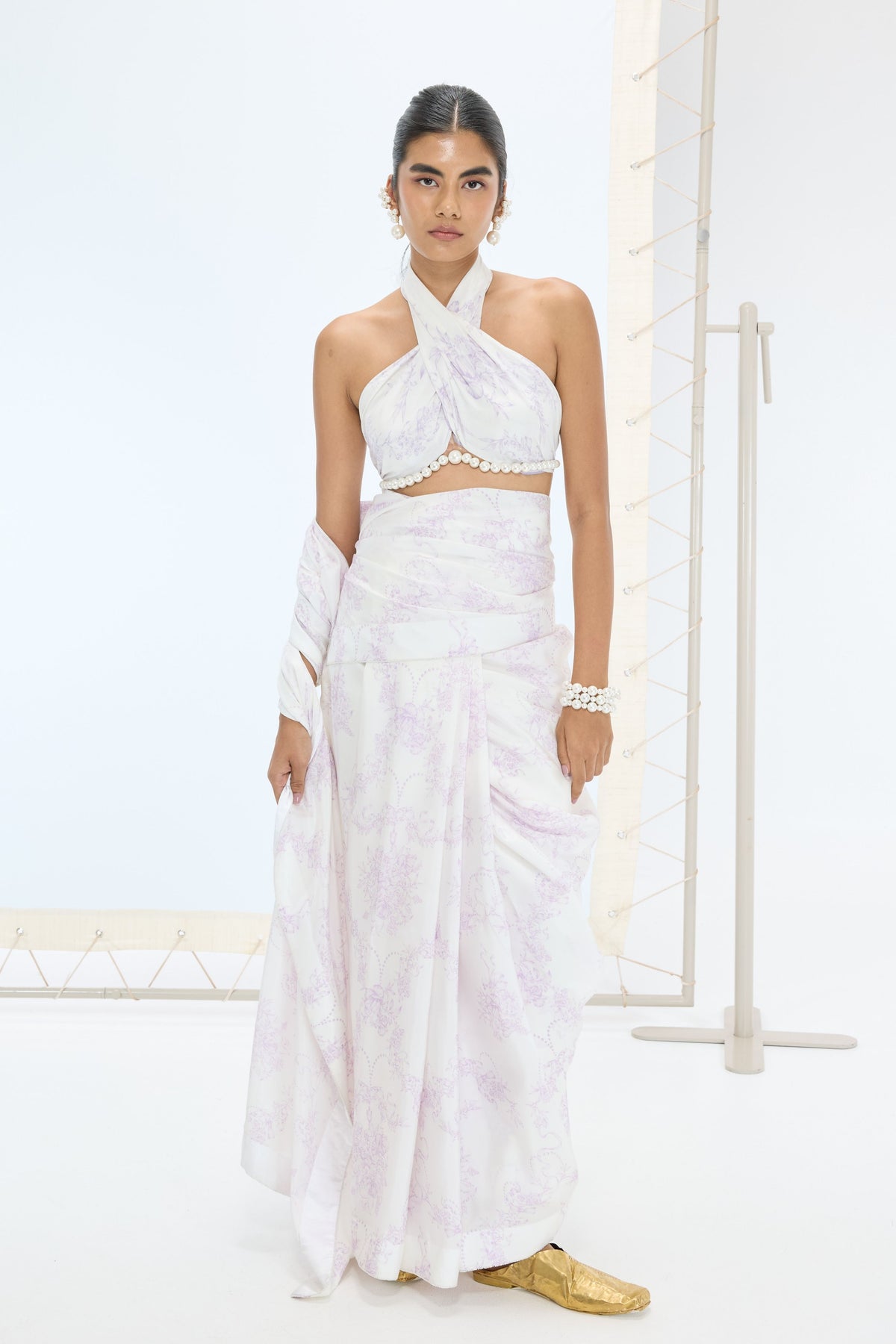 The Ruby Saree in Off-white