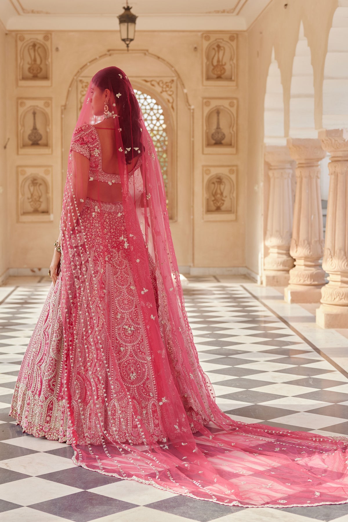 Scarlet Embroidered Lehenga Set