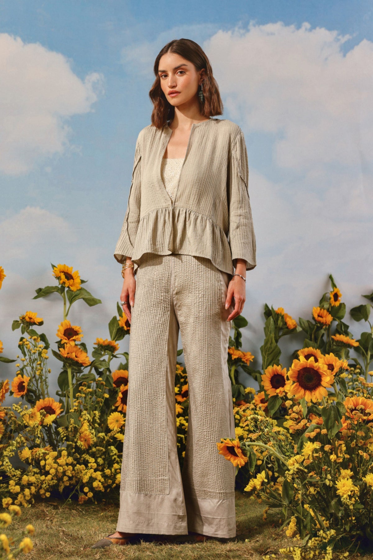 Pintuck Peplum Jacket