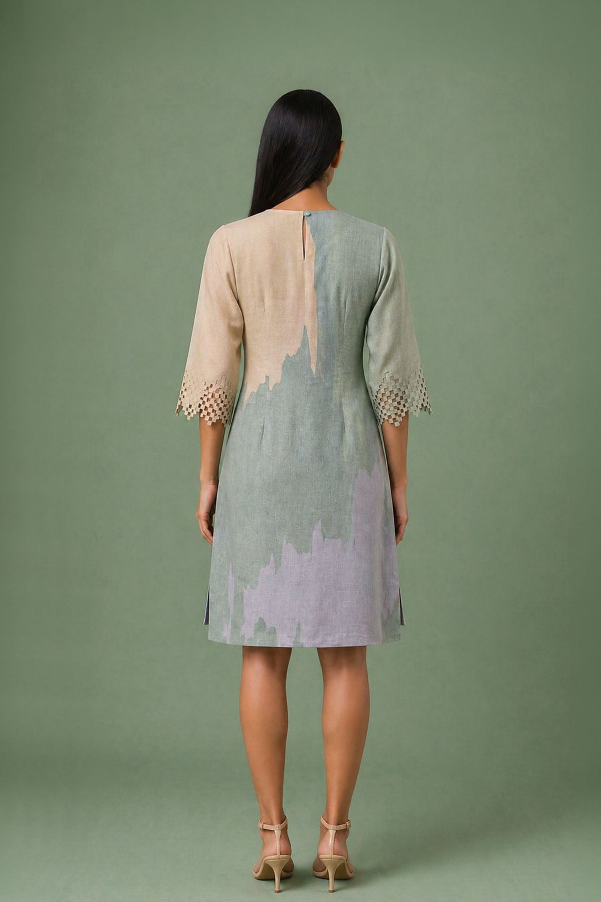 Ikat Cutwork Shift Dress