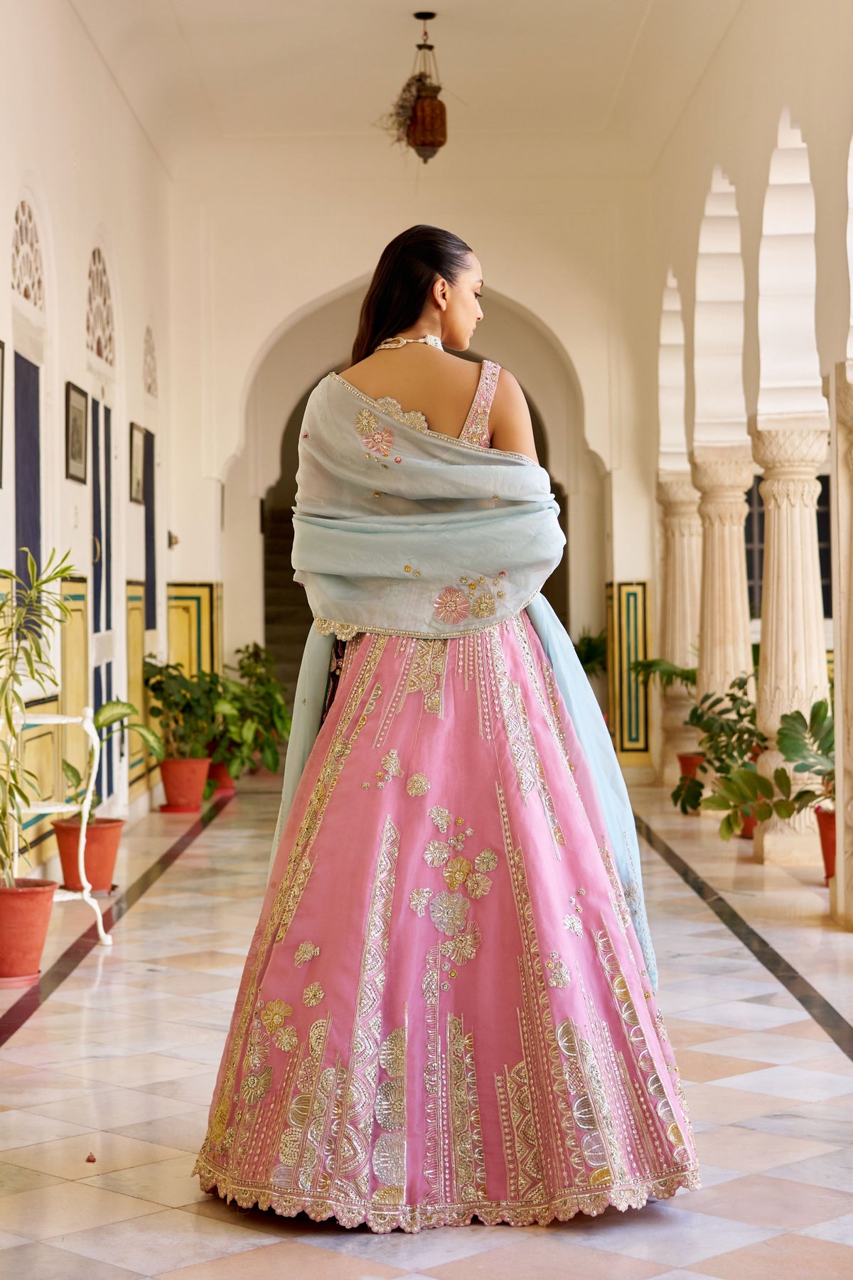 Rosaline Pink Organza Lehenga Set