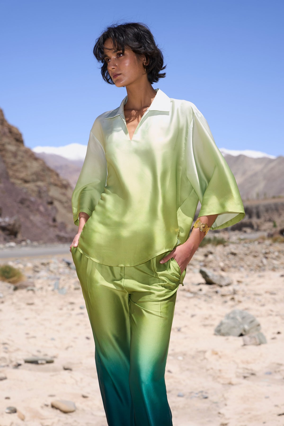 Ombré Satin Pant Set