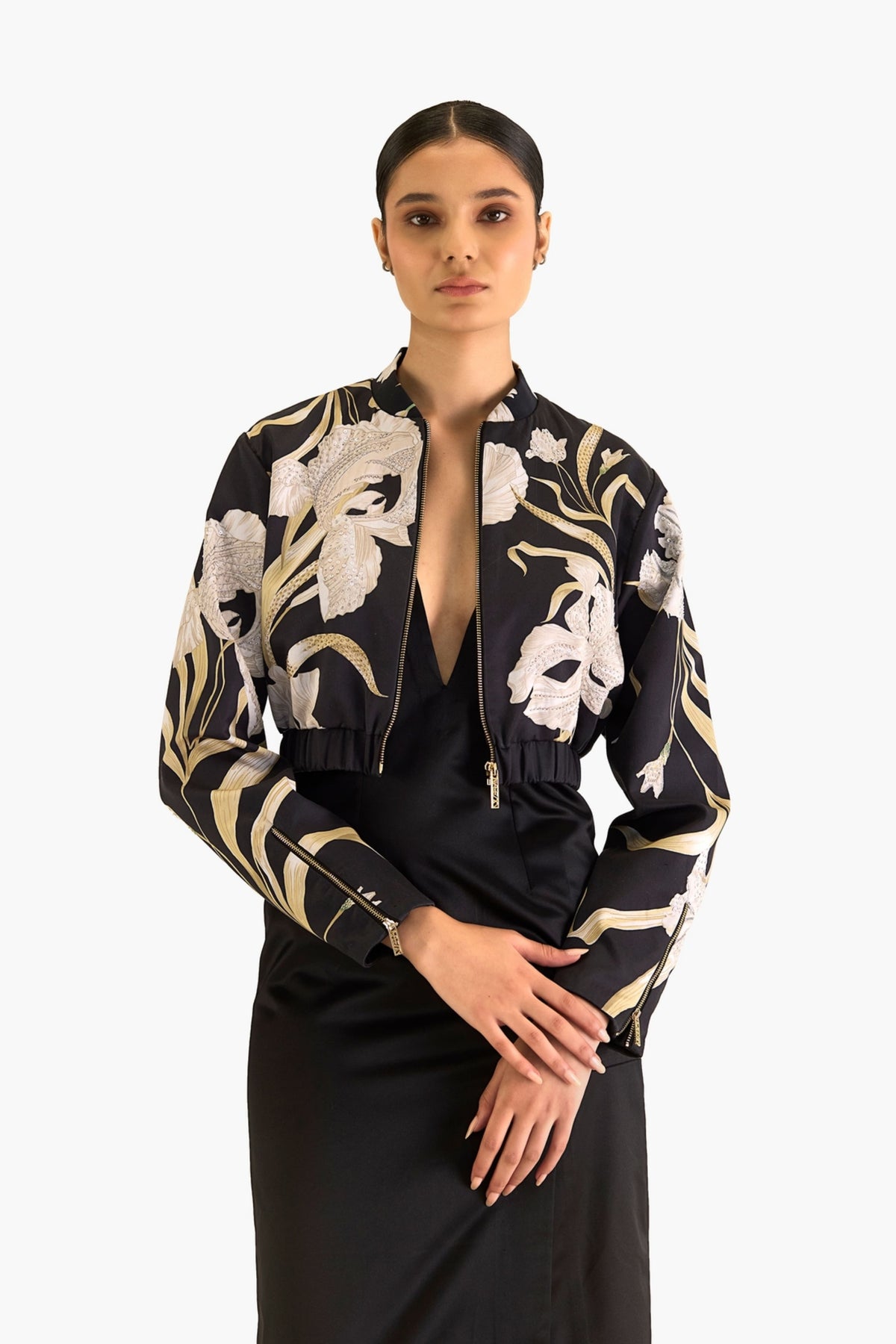 Iris Embroidered Bomber Jacket