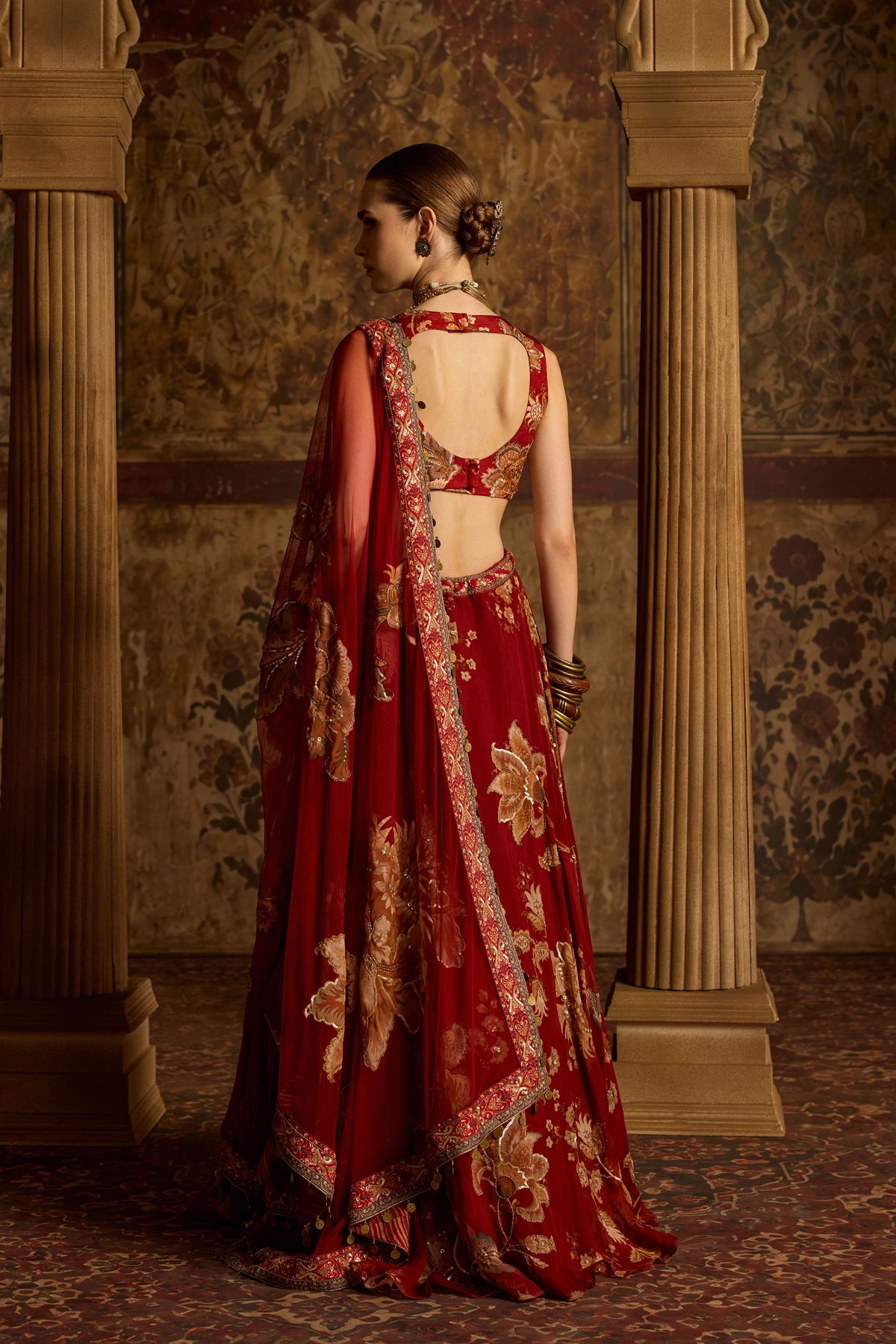 Adwika Ruby Red Lehenga Set