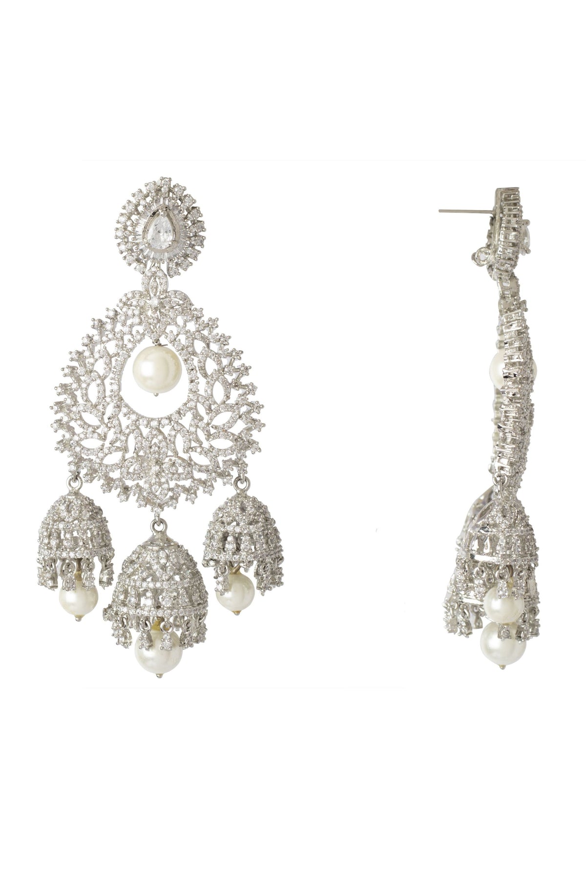 Silver Plated Zircon Earrings
