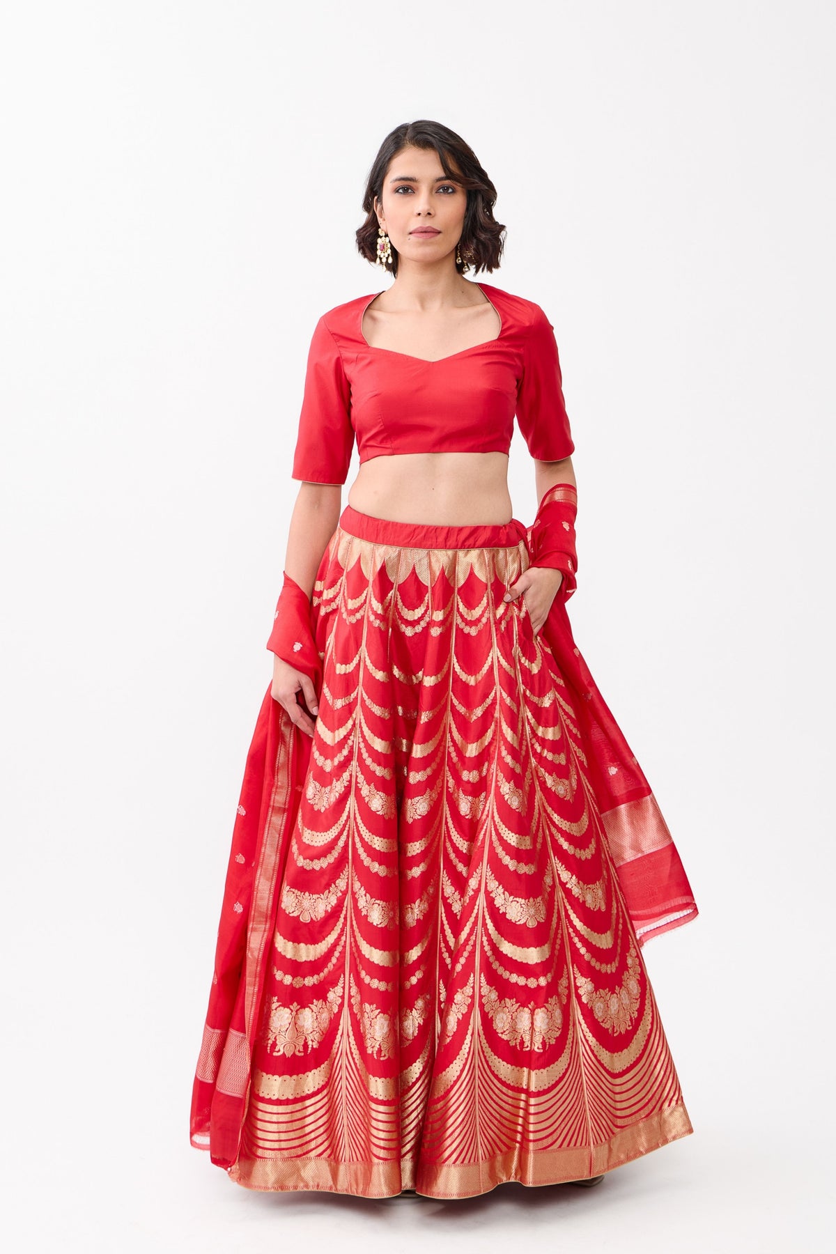 Red Haar Lehenga Set