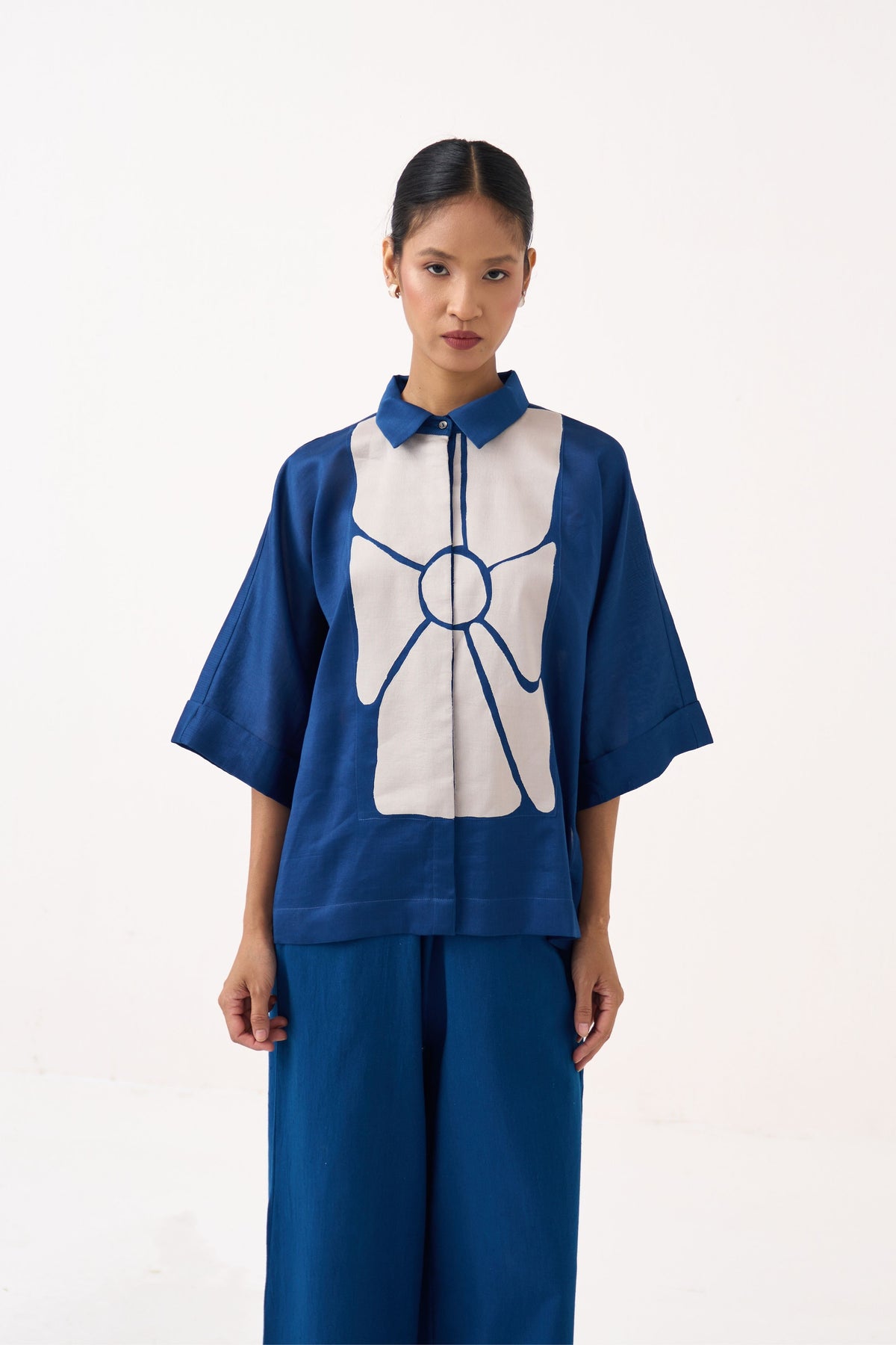 Floral Applique Shirt Co-Ord Set
