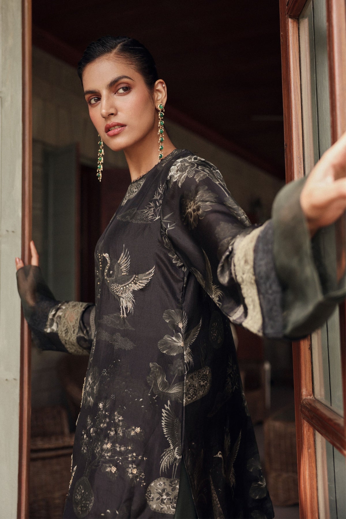 Olive Stitch Tunic With Salwar