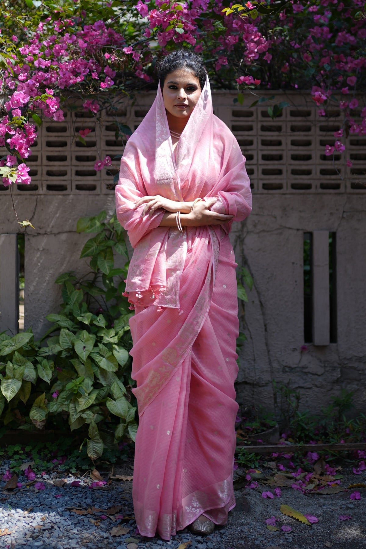 Gayatri Golden Motif Peach Saree