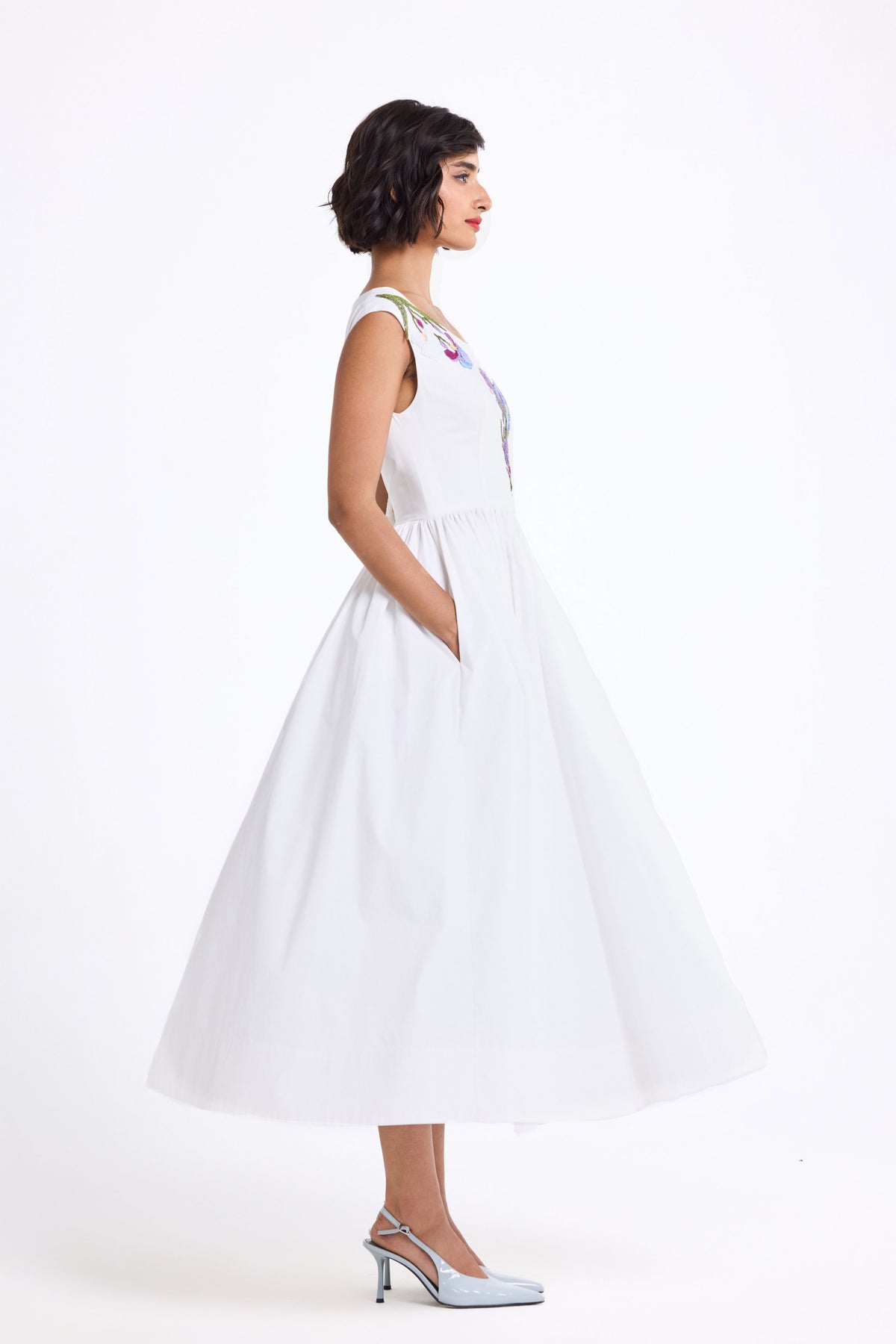 Boat Neck Midi Dress