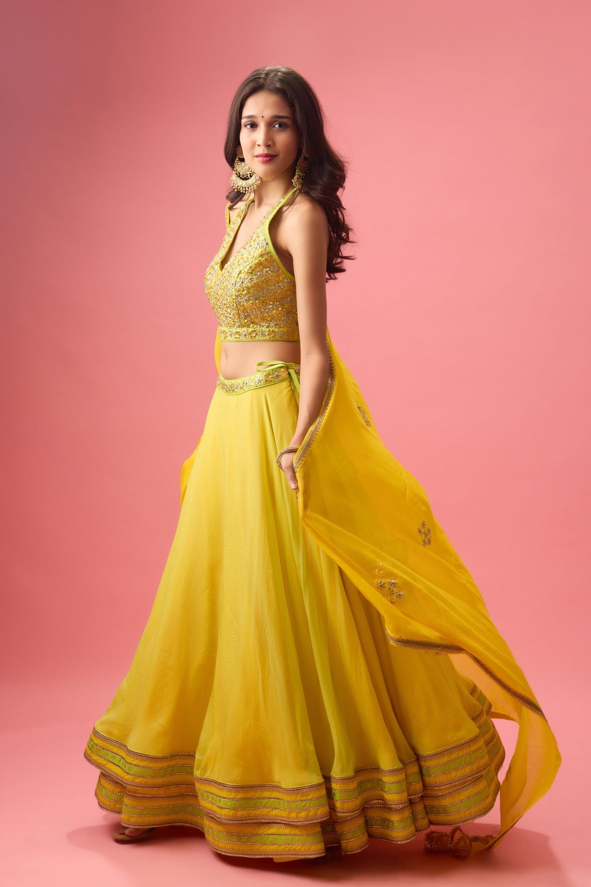 Lime Green Lehenga Set