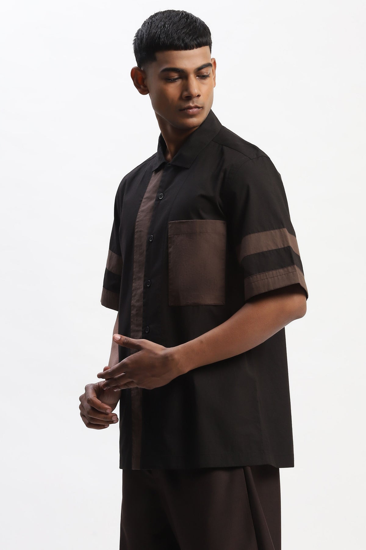 Black Patchwork Shirt