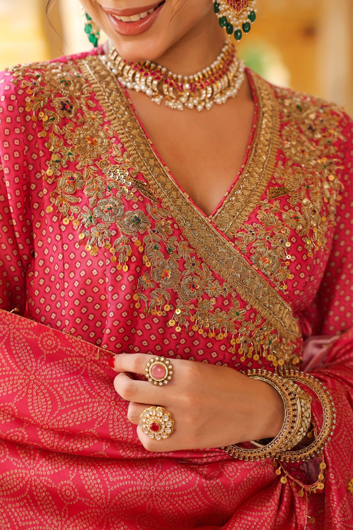 Ahista Pink Angrakha Sharara Set