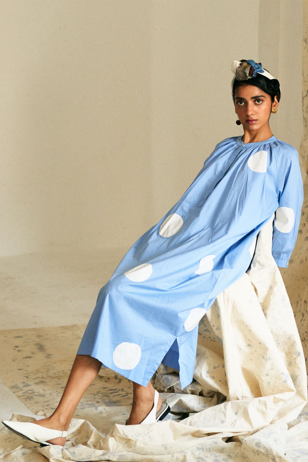Luna Applique Gathered Dress