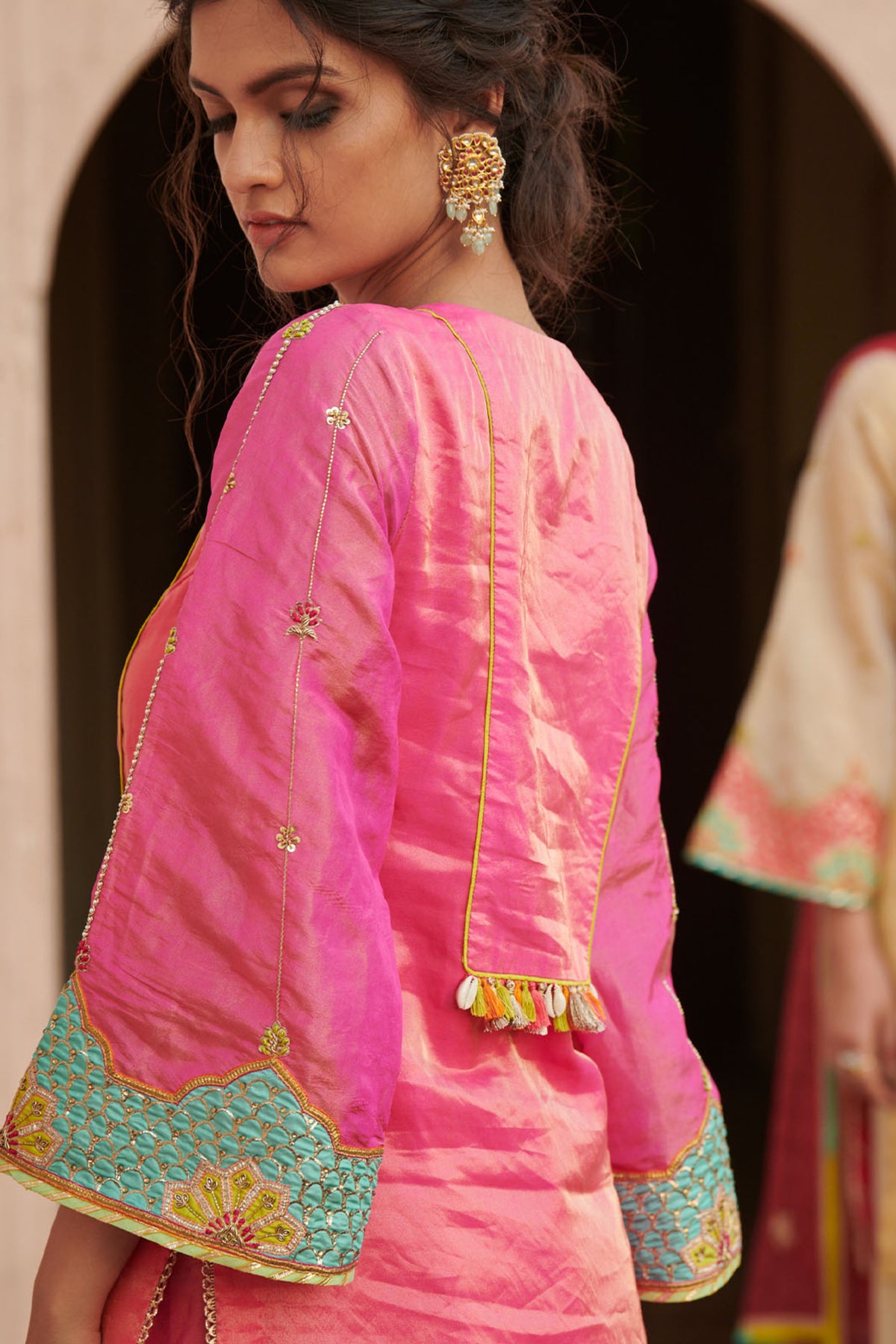 Zahra Hot Pink Bell Short Kurta Set