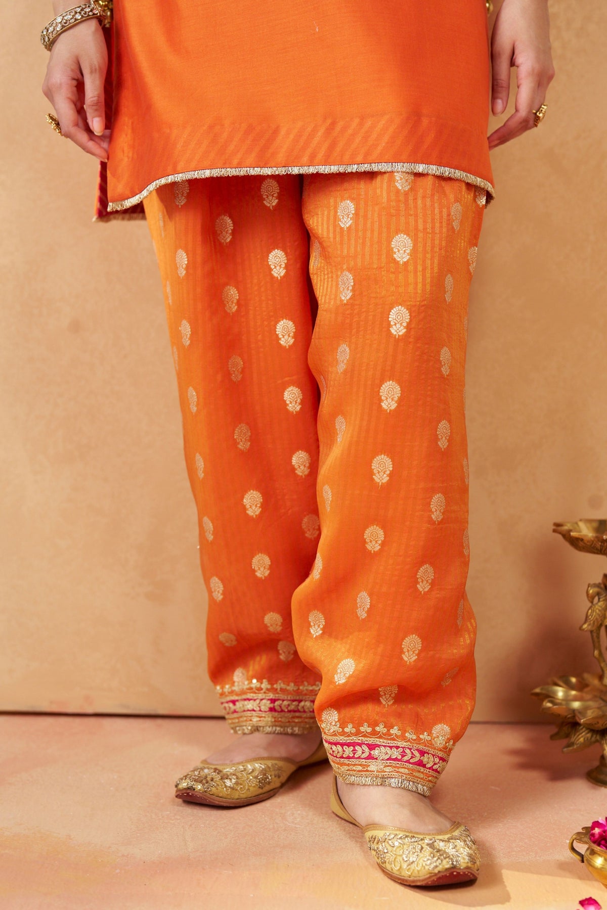 Adeela Burnt Orange Kurta Set