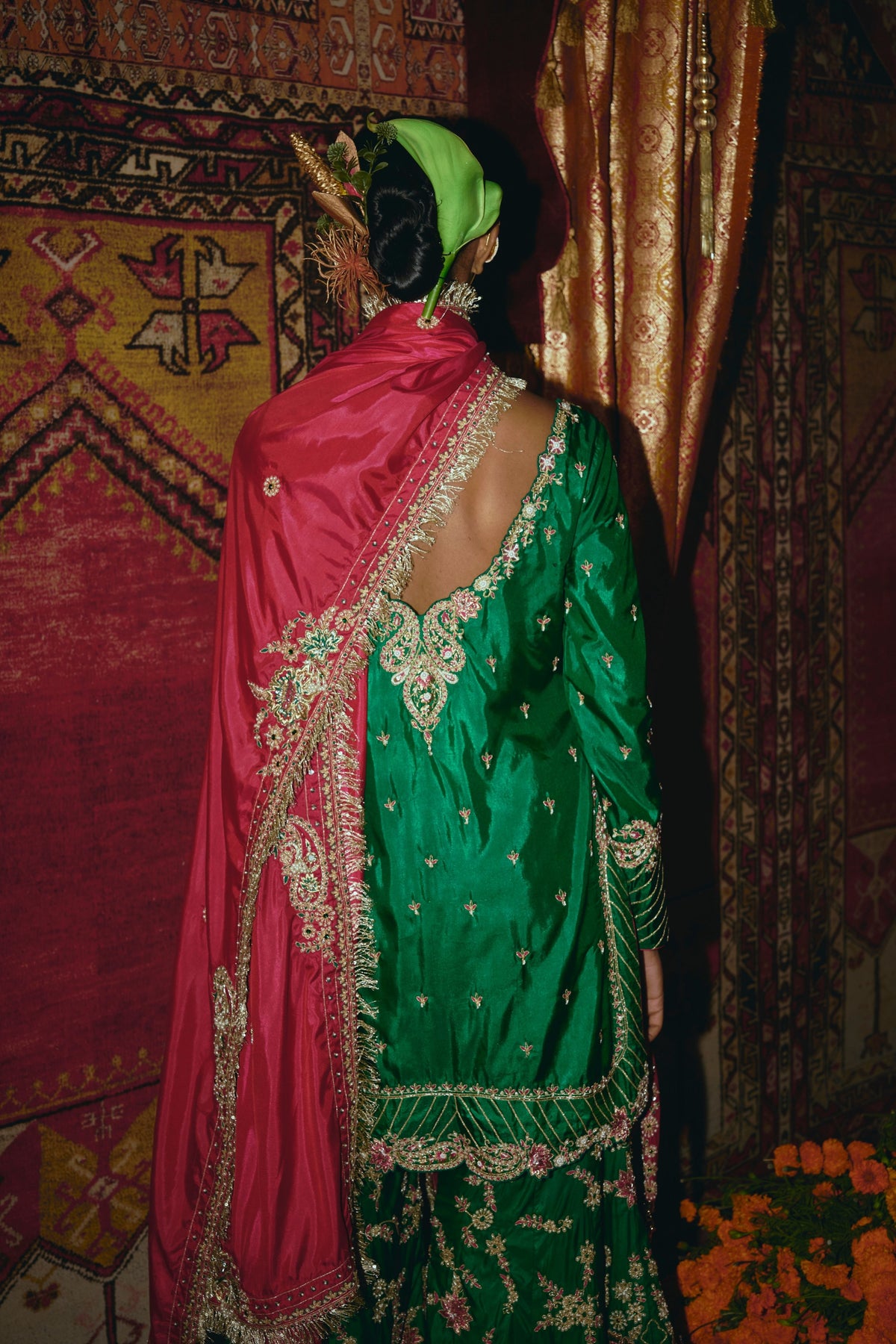 Green Sharara Set