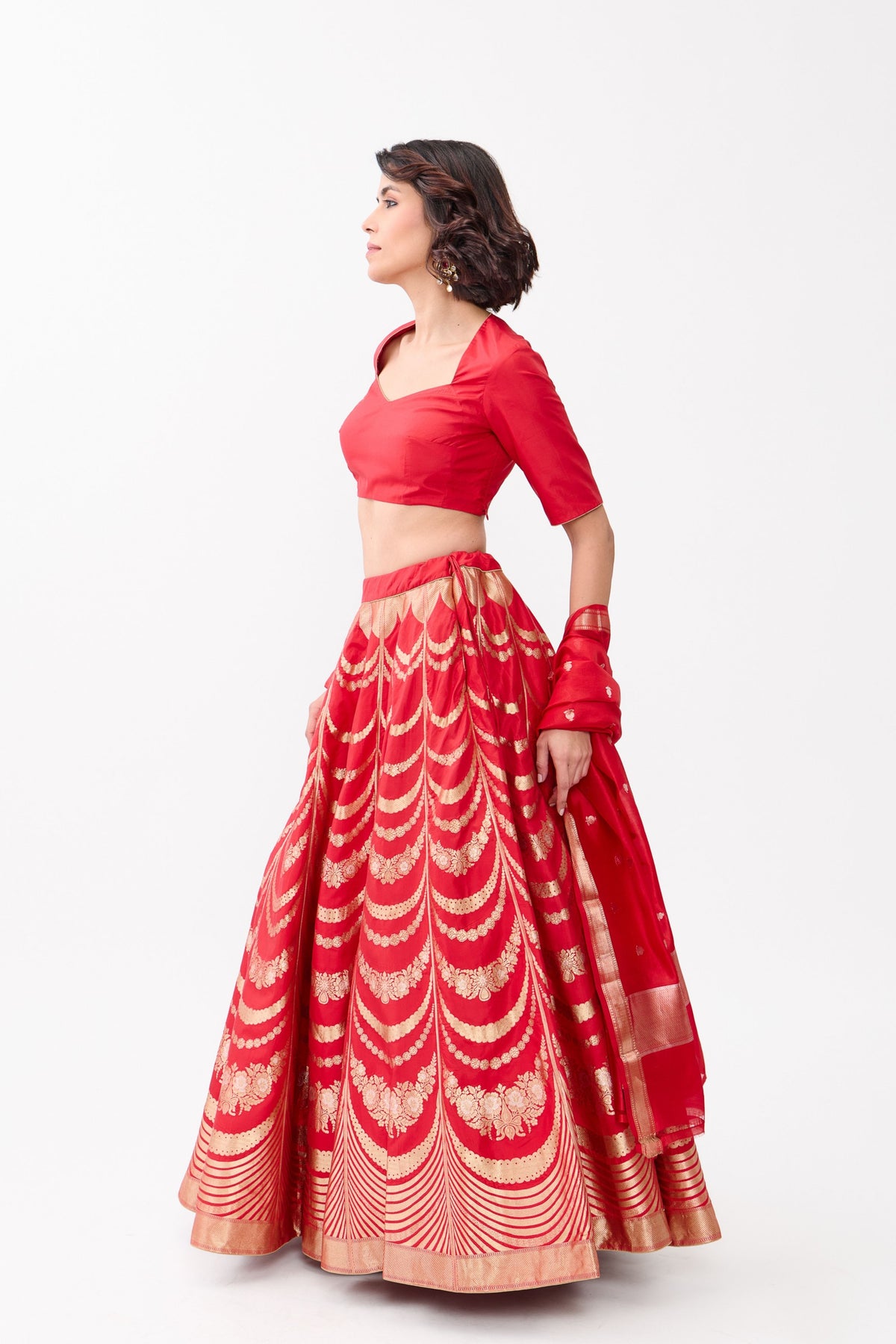 Red Haar Lehenga Set