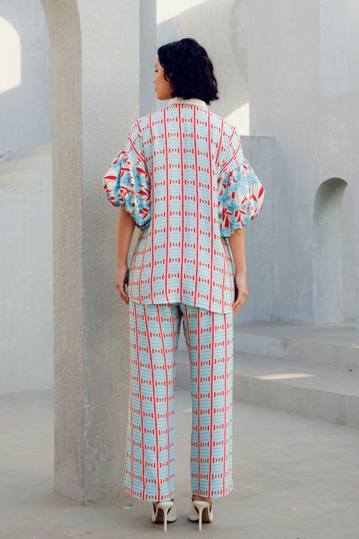 White Print Play Balloon Shirt