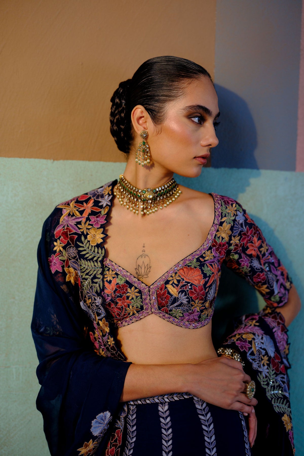 Navy Blue Ruhani Lehenga Set