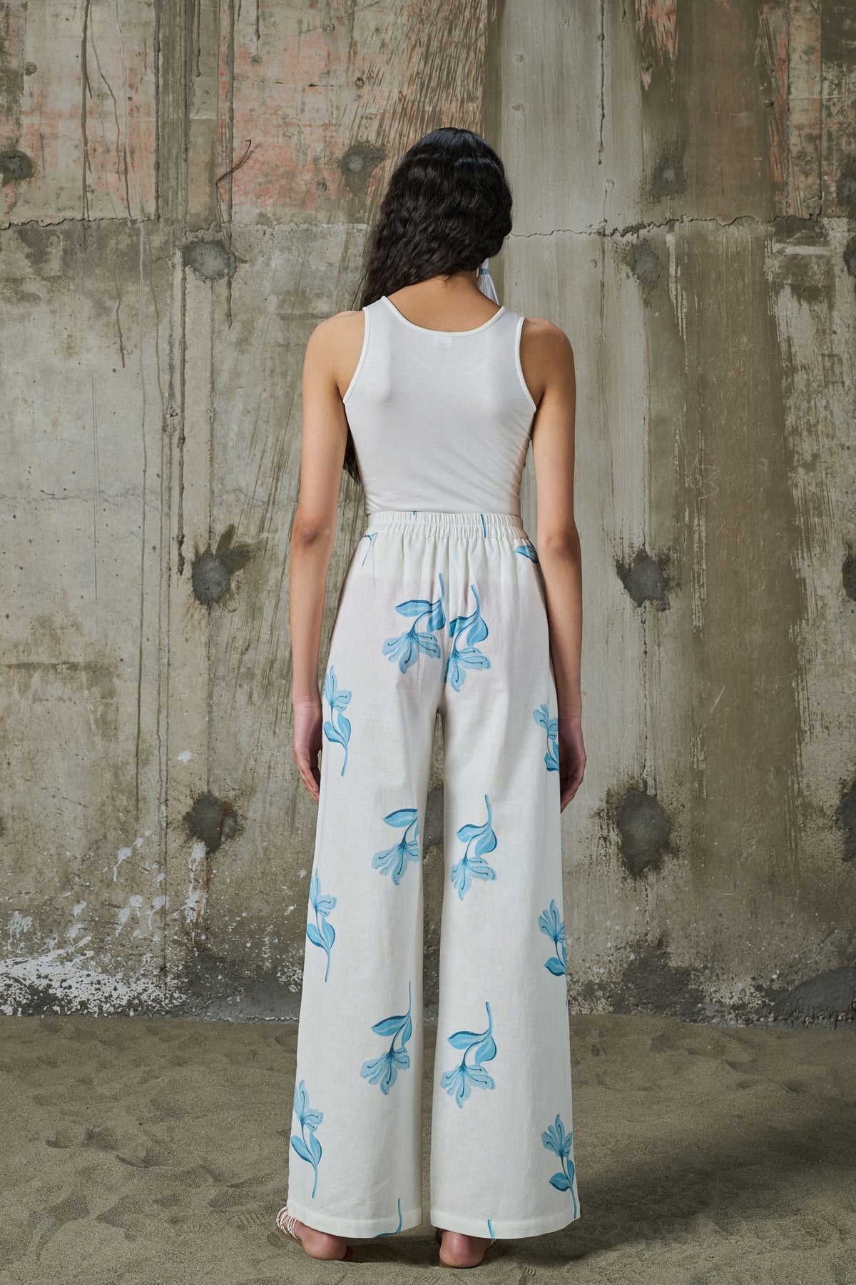 Moonlit Bloom Straight Trousers