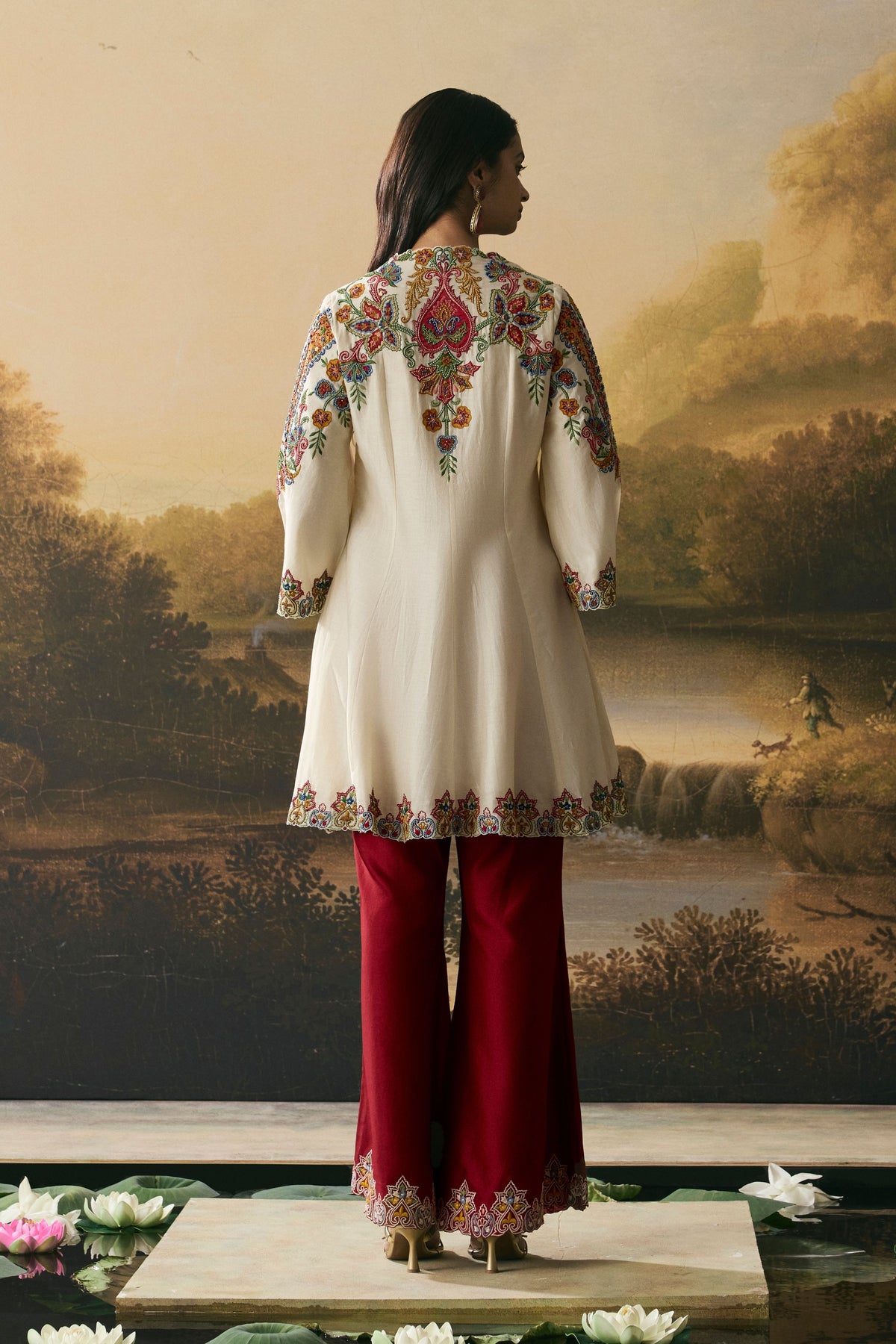 Ivory Applique Kurta Set