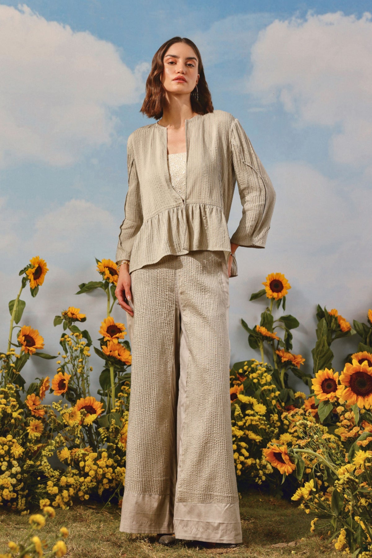 Pintuck Peplum Jacket