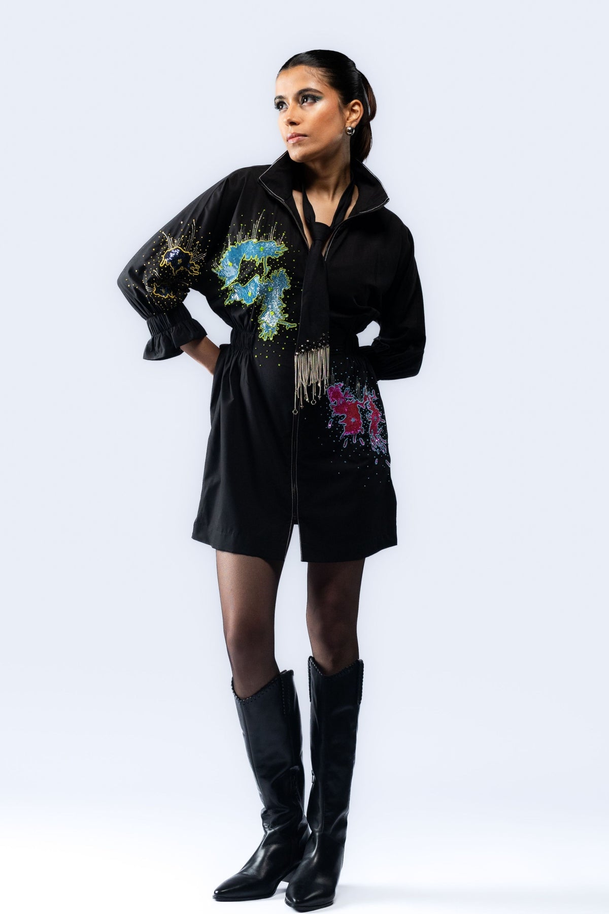 Seraphic Black Sequin Dress