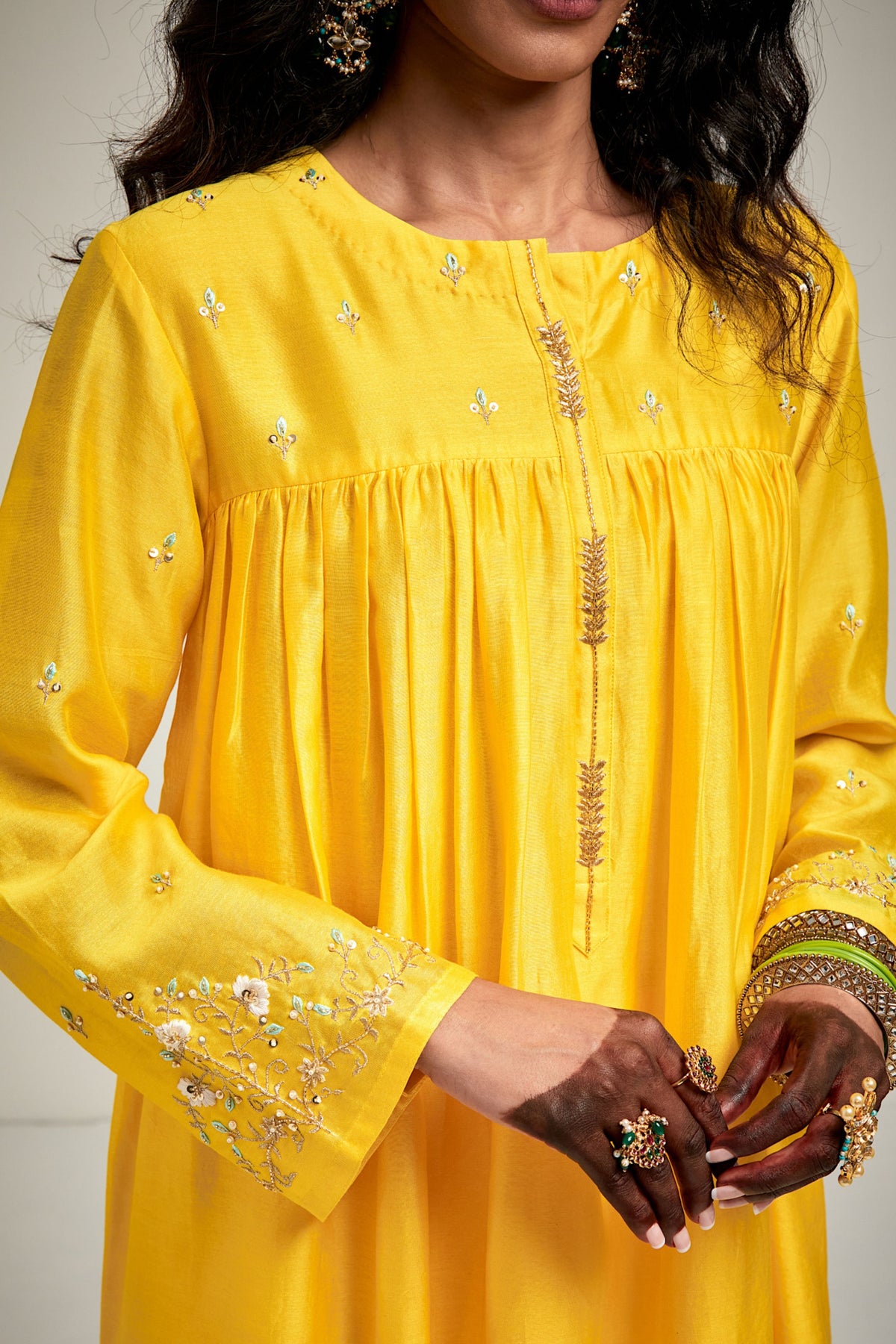 Yellow Short Kurta Set