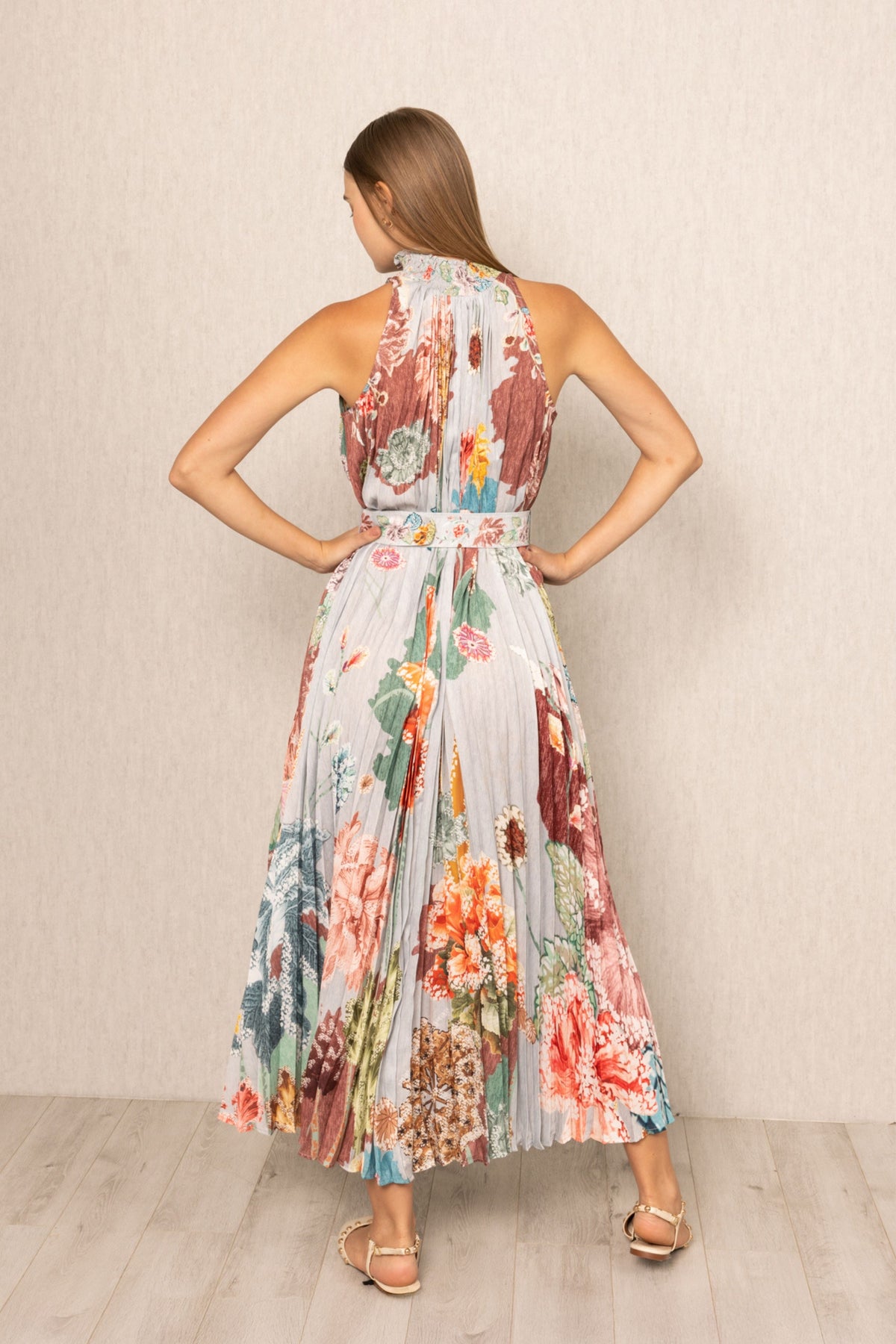 Malaga Pleated Maxi Dress
