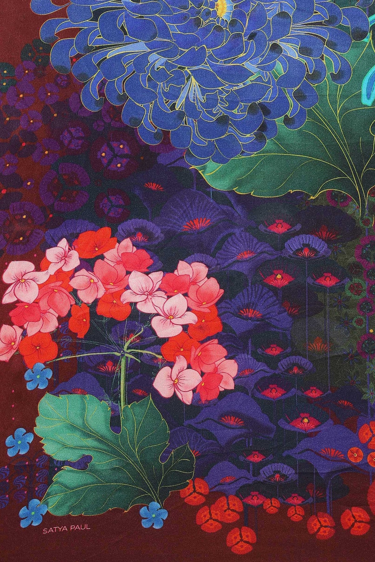 The Printed Blue Cobalt Saree