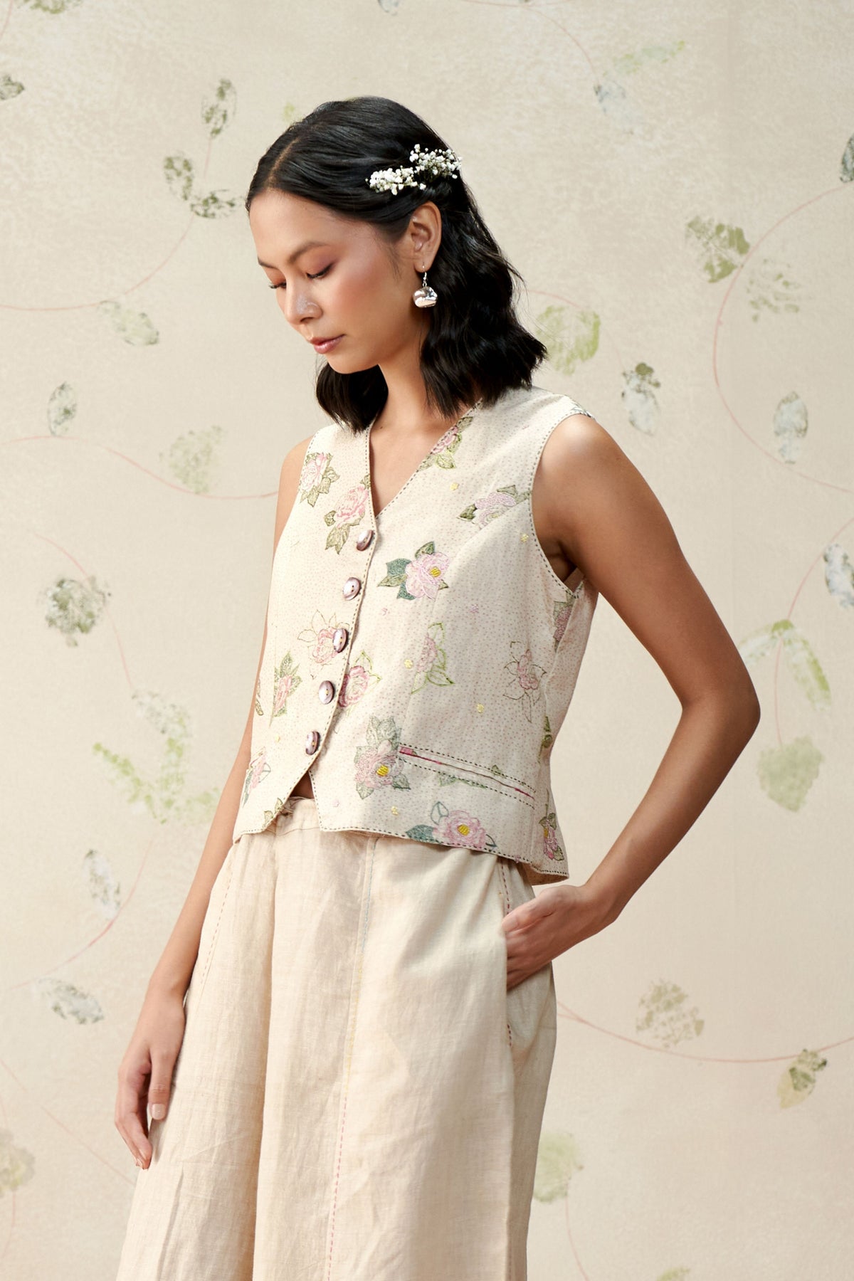 Rose De Meaux Vest