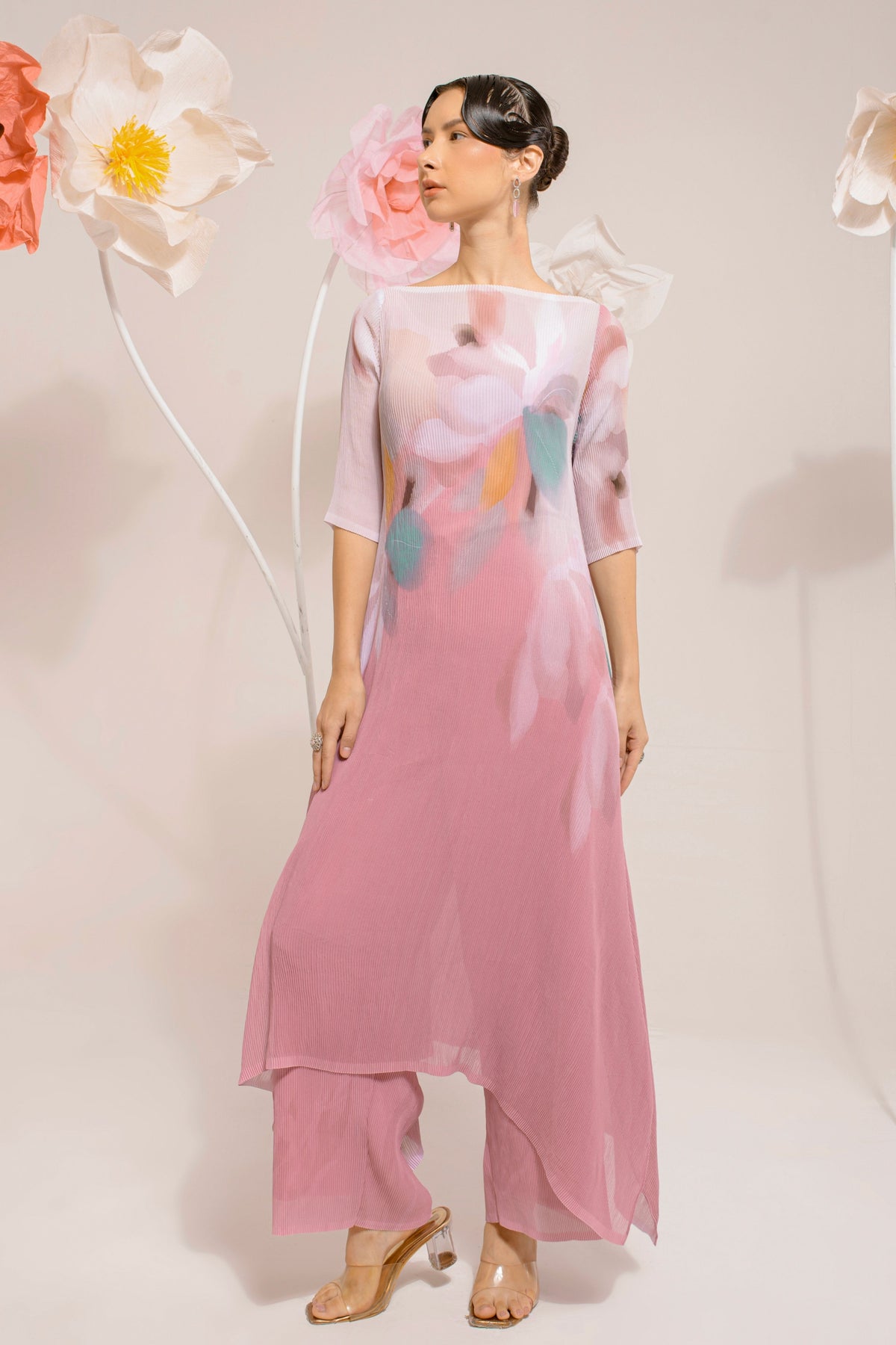 French Pink Sunshade Tunic Set