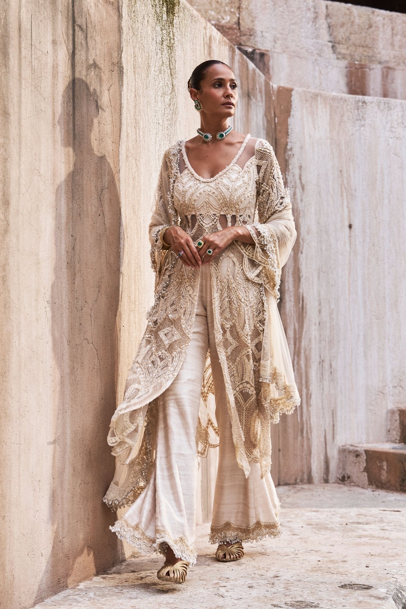 Ivory Solace Kurta Set - Ridhima Bhasin - Elahe