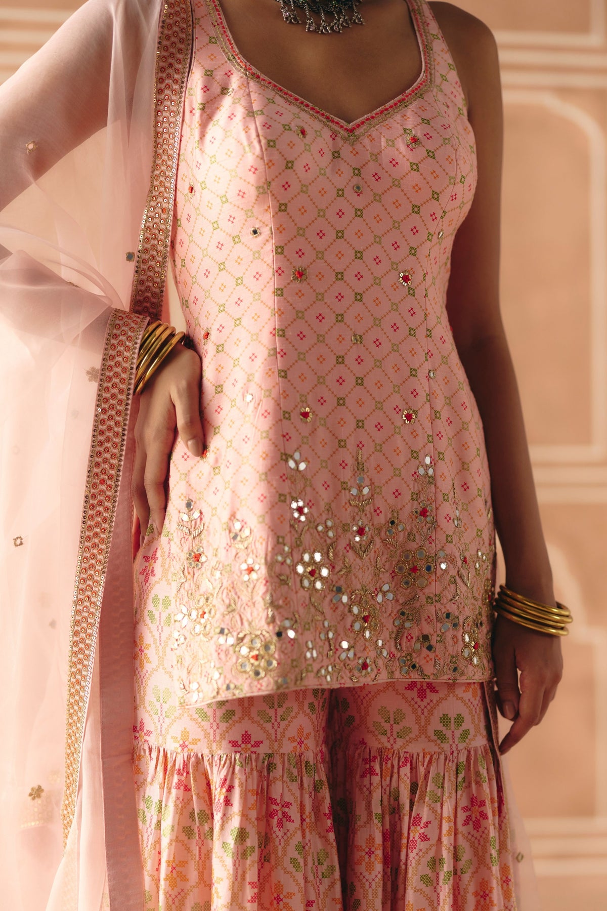 Blush Pink Sharara Set