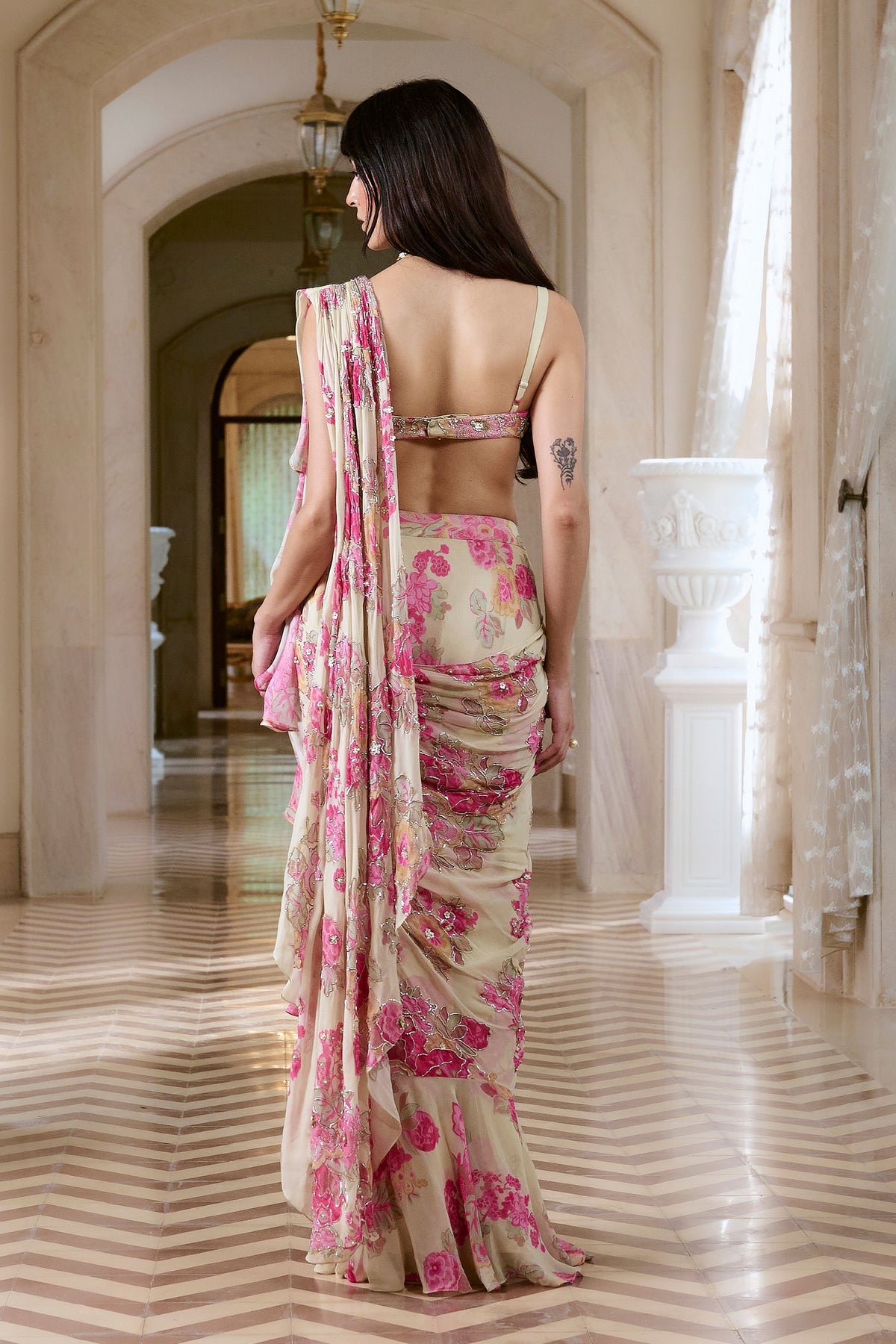 Elettra Pre-draped Saree Set