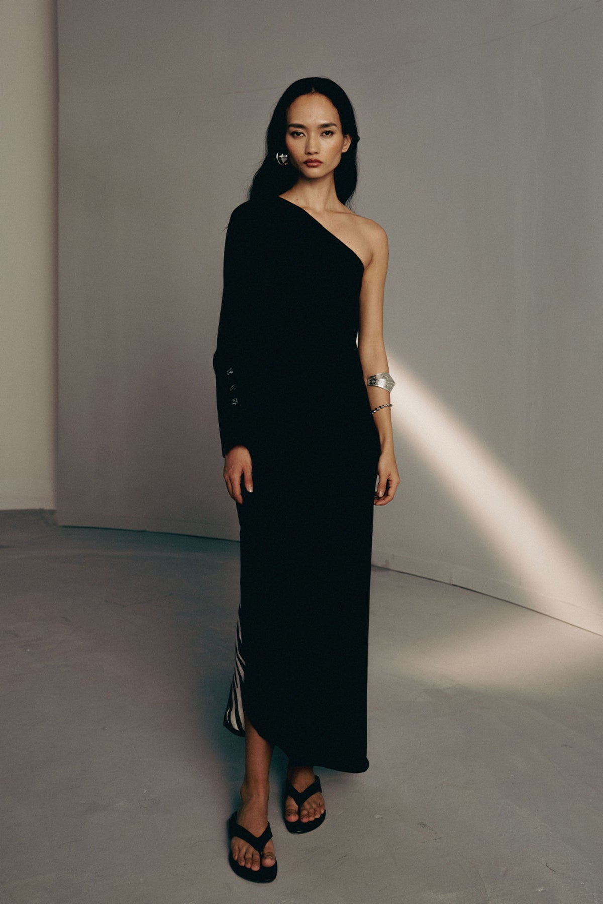 Noir One Shoulder Dress